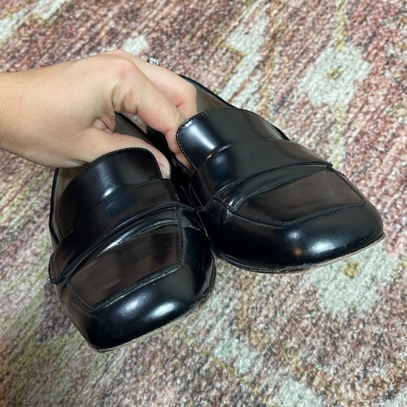 M. Gemi Scuola 25mm Black Leather Heel Loafers Size 38 - Picture 6 of 9